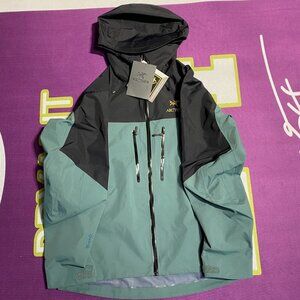 Men's Arcteryx SV7 Black/Green Size L Windproof Waterproof Ski Down Jacket